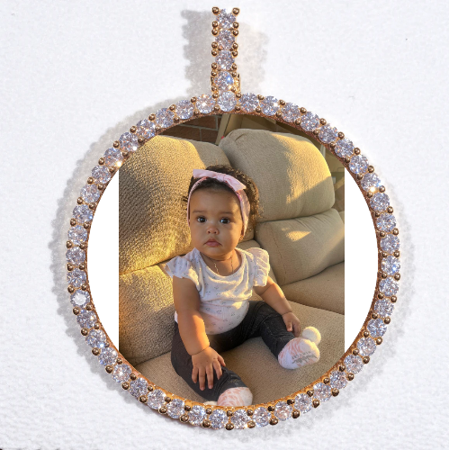 LARGE 3D CIRCLE CUSTOM PICTURE PENDANT