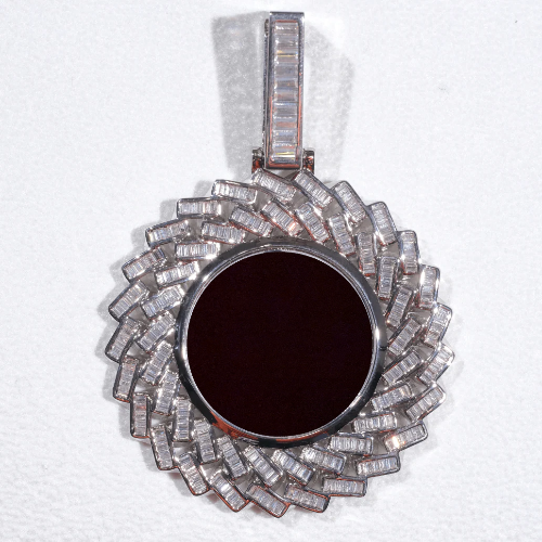 Large 3D Baguette Custom Picture Pendant