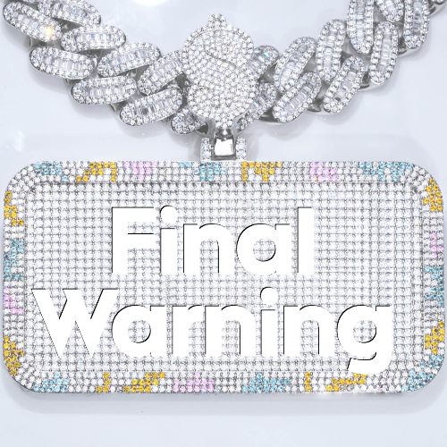 CUSTOM LETTER NECKLACE 3D COLORFUL SQUARE