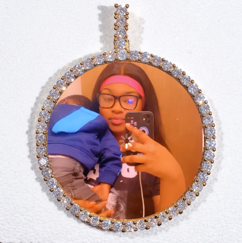 LARGE 3D CIRCLE CUSTOM PICTURE PENDANT