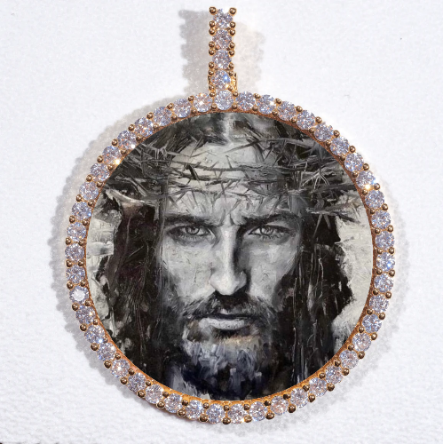 LARGE 3D CIRCLE CUSTOM PICTURE PENDANT