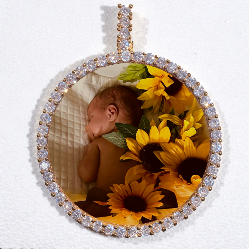 LARGE 3D CIRCLE CUSTOM PICTURE PENDANT