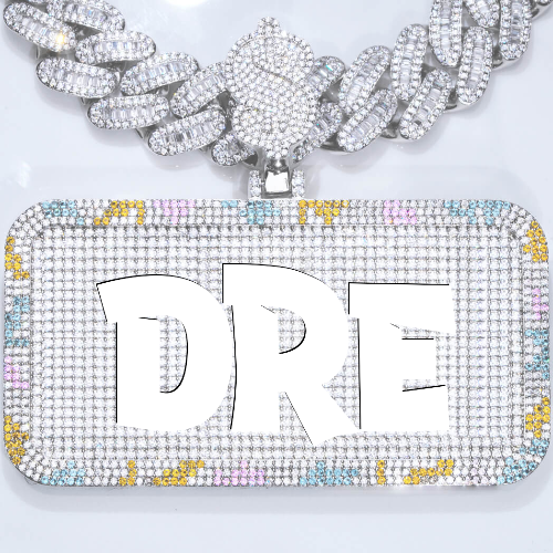 CUSTOM LETTER NECKLACE 3D COLORFUL SQUARE