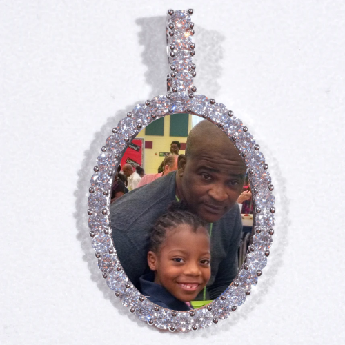 Large 3D Oval Custom Picture Pendant