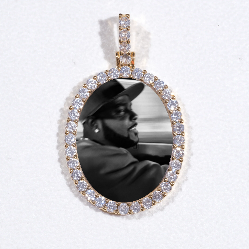 3D Oval Custom Picture Pendant