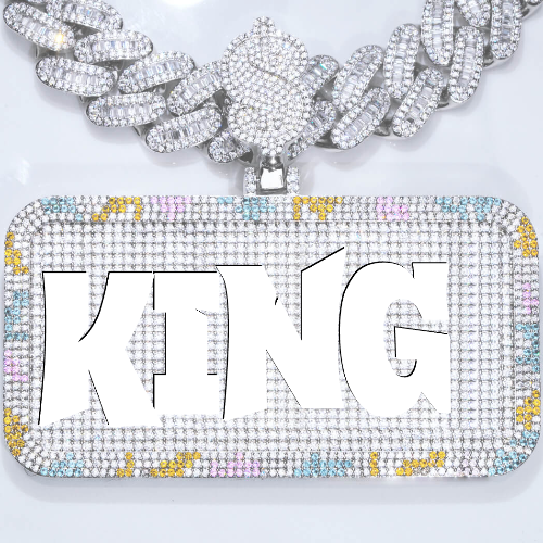 CUSTOM LETTER NECKLACE 3D COLORFUL SQUARE
