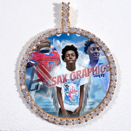 LARGE 3D CIRCLE CUSTOM PICTURE PENDANT