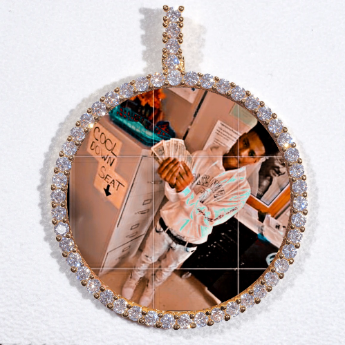 LARGE 3D CIRCLE CUSTOM PICTURE PENDANT