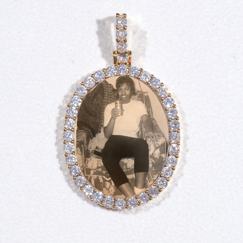 3D Oval Custom Picture Pendant