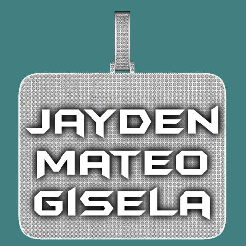 CUSTOM LETTER NECKLACE 3D BIG SQUARE