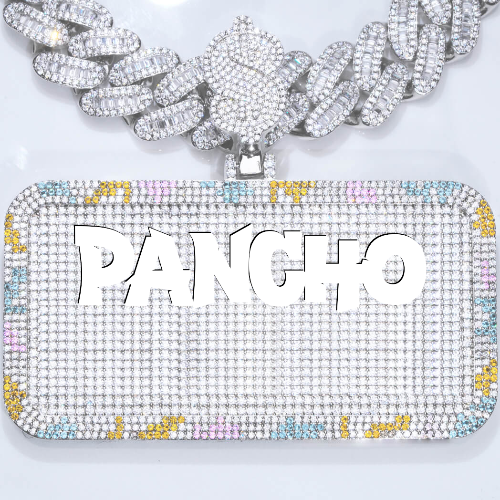 CUSTOM LETTER NECKLACE 3D COLORFUL SQUARE