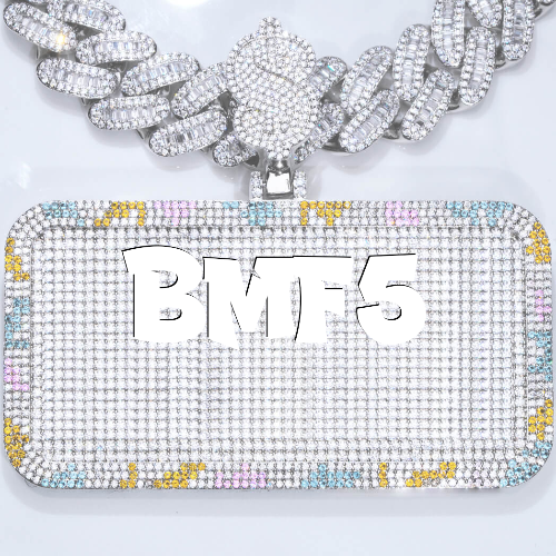 CUSTOM LETTER NECKLACE 3D COLORFUL SQUARE