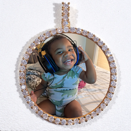 LARGE 3D CIRCLE CUSTOM PICTURE PENDANT