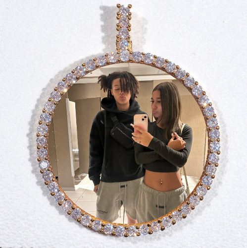 LARGE 3D CIRCLE CUSTOM PICTURE PENDANT