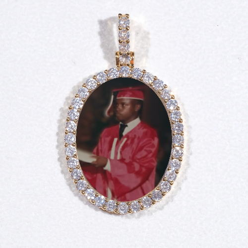 3D Oval Custom Picture Pendant