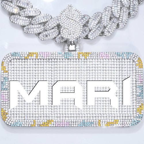 CUSTOM LETTER NECKLACE 3D COLORFUL SQUARE
