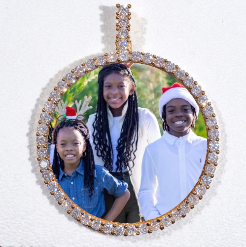 LARGE 3D CIRCLE CUSTOM PICTURE PENDANT