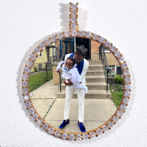 LARGE 3D CIRCLE CUSTOM PICTURE PENDANT