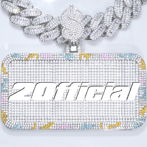 CUSTOM LETTER NECKLACE 3D COLORFUL SQUARE