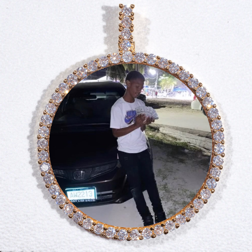 LARGE 3D CIRCLE CUSTOM PICTURE PENDANT