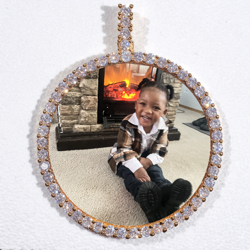 LARGE 3D CIRCLE CUSTOM PICTURE PENDANT
