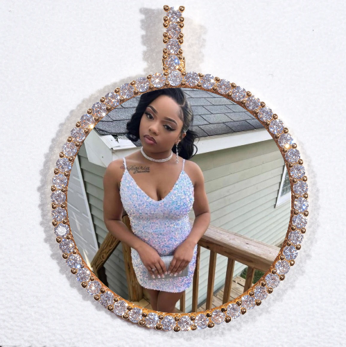 LARGE 3D CIRCLE CUSTOM PICTURE PENDANT