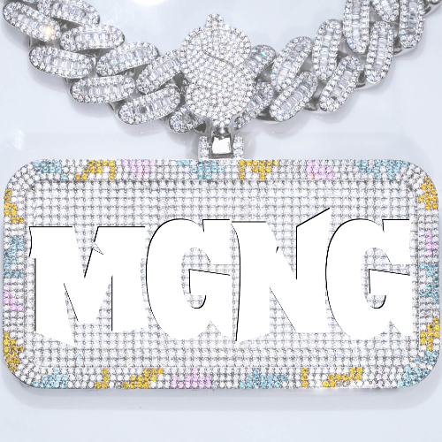 CUSTOM LETTER NECKLACE 3D COLORFUL SQUARE