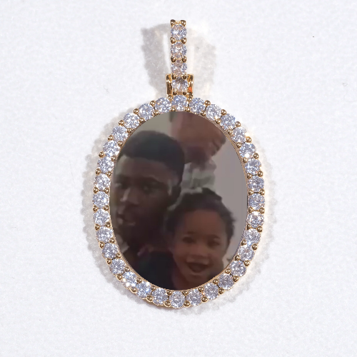 3D Oval Custom Picture Pendant