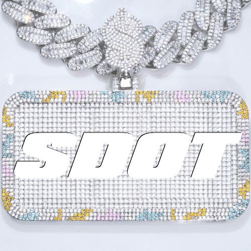 CUSTOM LETTER NECKLACE 3D COLORFUL SQUARE