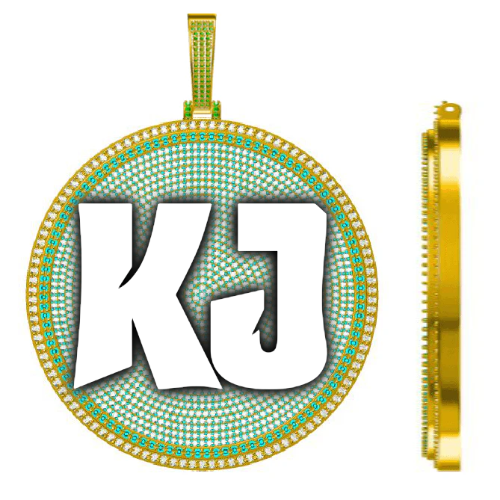 CUSTOM LETTER NECKLACE 3D BIG DISC