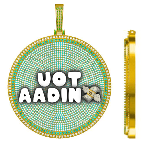 CUSTOM LETTER NECKLACE 3D BIG DISC