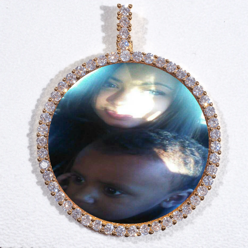 LARGE 3D CIRCLE CUSTOM PICTURE PENDANT