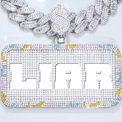 CUSTOM LETTER NECKLACE 3D COLORFUL SQUARE