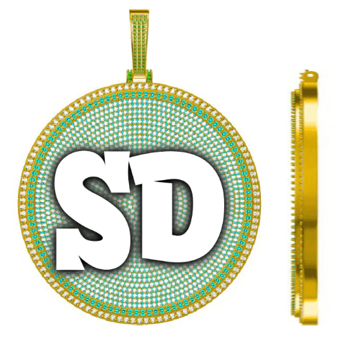 CUSTOM LETTER NECKLACE 3D BIG DISC