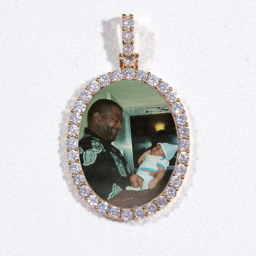 3D Oval Custom Picture Pendant