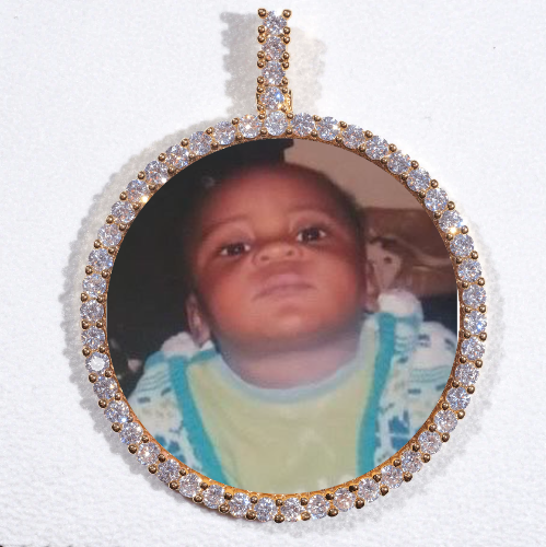 LARGE 3D CIRCLE CUSTOM PICTURE PENDANT
