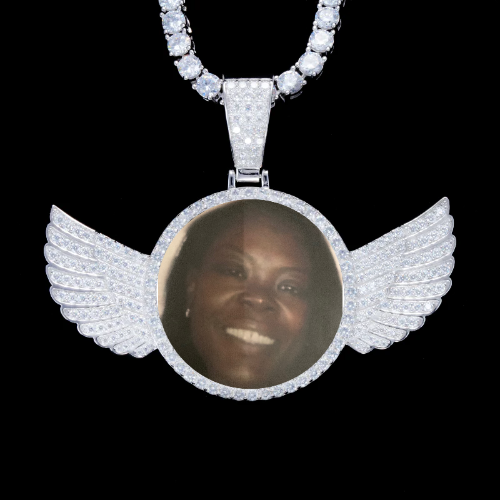 925S & VVS Moissanite 3D Wing Custom Picture Pendant