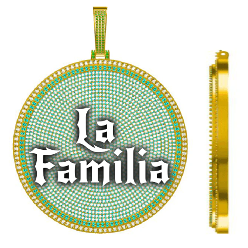 CUSTOM LETTER NECKLACE 3D BIG DISC