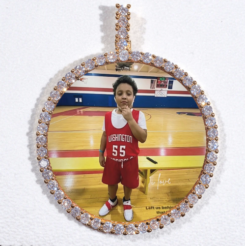 LARGE 3D CIRCLE CUSTOM PICTURE PENDANT