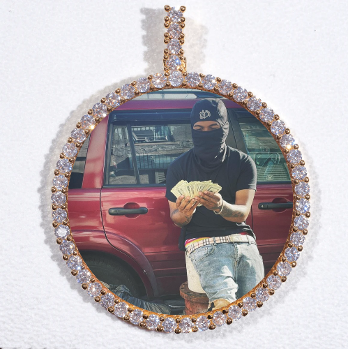 LARGE 3D CIRCLE CUSTOM PICTURE PENDANT