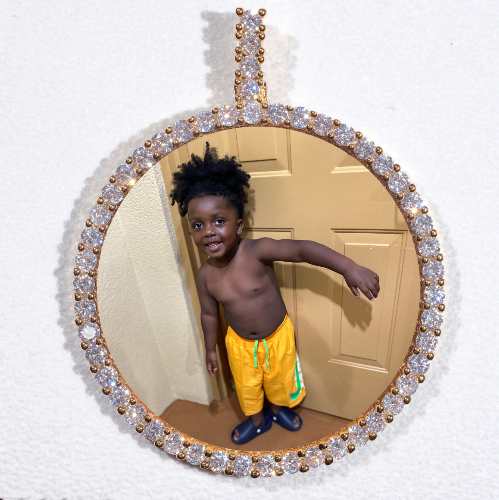 LARGE 3D CIRCLE CUSTOM PICTURE PENDANT