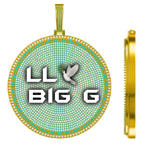 CUSTOM LETTER NECKLACE 3D BIG DISC