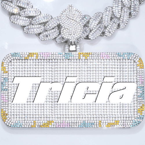 CUSTOM LETTER NECKLACE 3D COLORFUL SQUARE