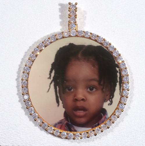 LARGE 3D CIRCLE CUSTOM PICTURE PENDANT