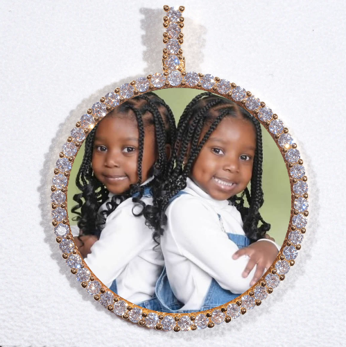 LARGE 3D CIRCLE CUSTOM PICTURE PENDANT