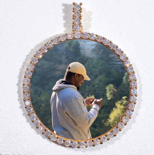 LARGE 3D CIRCLE CUSTOM PICTURE PENDANT