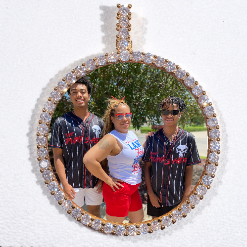 LARGE 3D CIRCLE CUSTOM PICTURE PENDANT