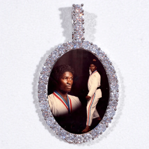 Large 3D Oval Custom Picture Pendant