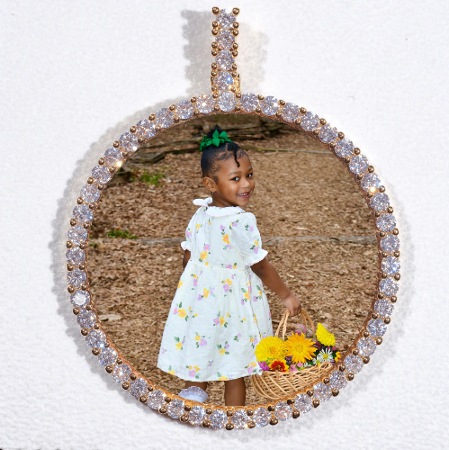 LARGE 3D CIRCLE CUSTOM PICTURE PENDANT