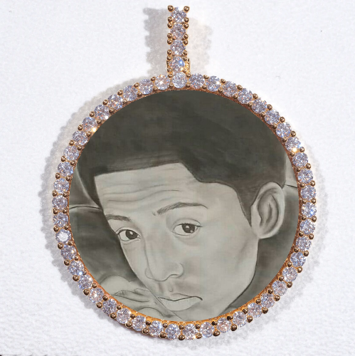 LARGE 3D CIRCLE CUSTOM PICTURE PENDANT